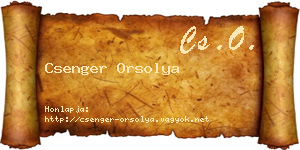 Csenger Orsolya névjegykártya